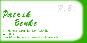 patrik benke business card